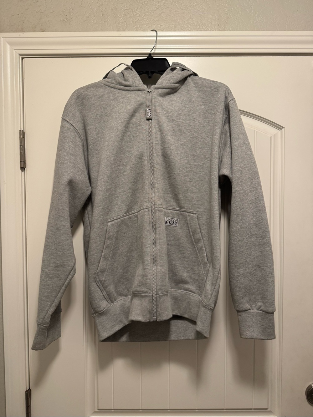 Pro club Men's Light Gray Zip-Up Hoodie Sweater